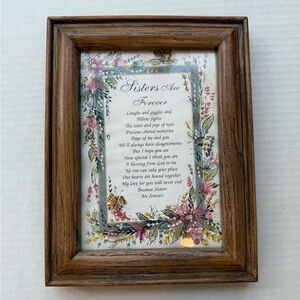 Wood frame 9x7" poem "Sisters Are Forever" Wall Art